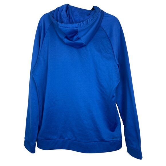 Nike Blue Hoodie Men's L DriFit Pullover Sweatshirt White Swoosh Logo Athleisure - Picture 5 of 12